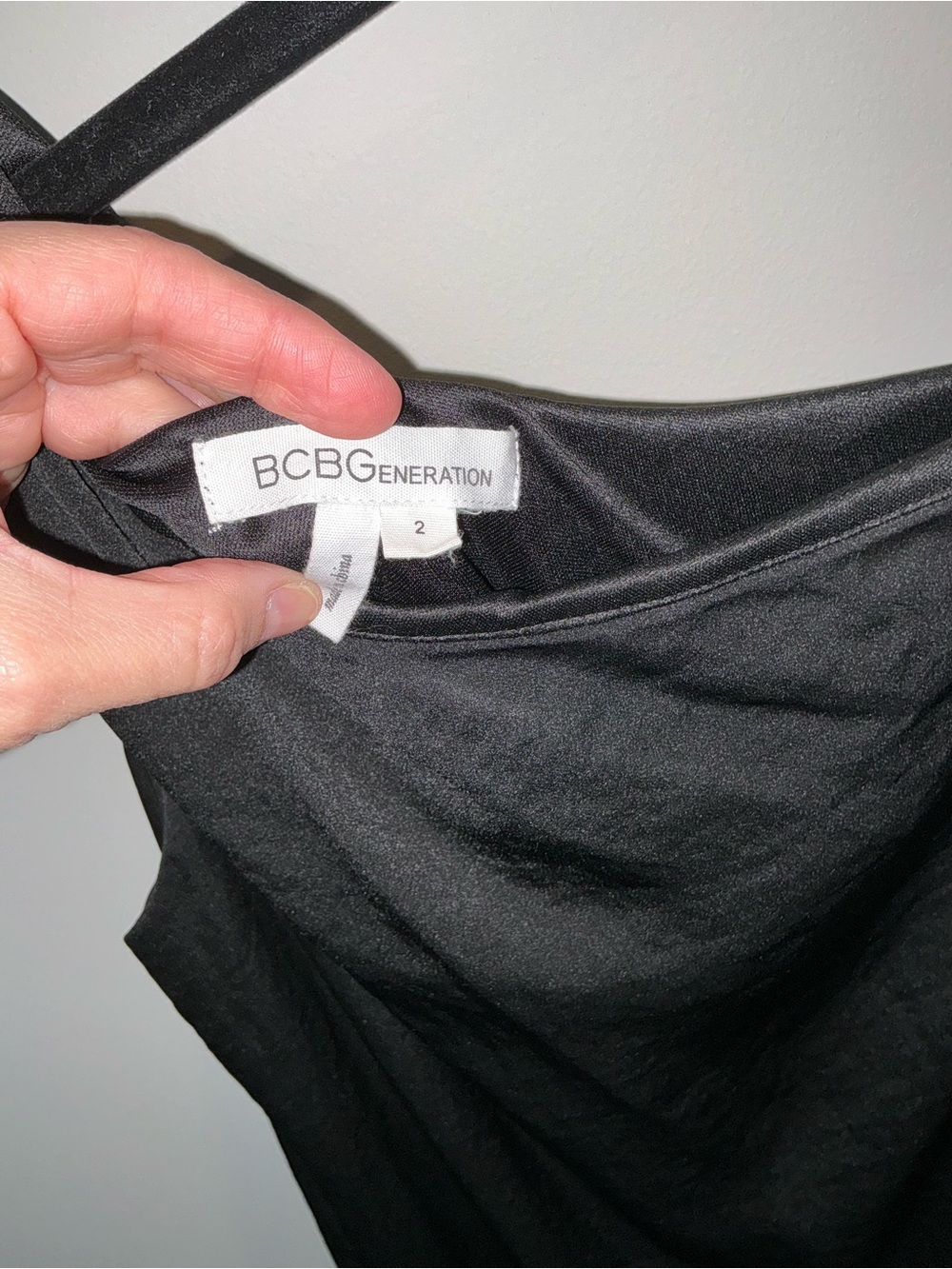 BCBGeneration Black One-Shoulder Ruffle-Hem Mini Dress - Picture 5 of 6